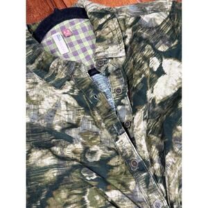 PILCRO Camo Print Button Down Shirt Dress L. Sleeve Casual Shacket Women Size 4P